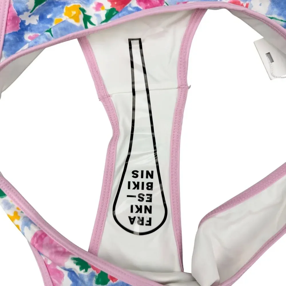 NWT FRANKIE'S BIKINIS Dove Swim Bottom Size Large Painted Petals